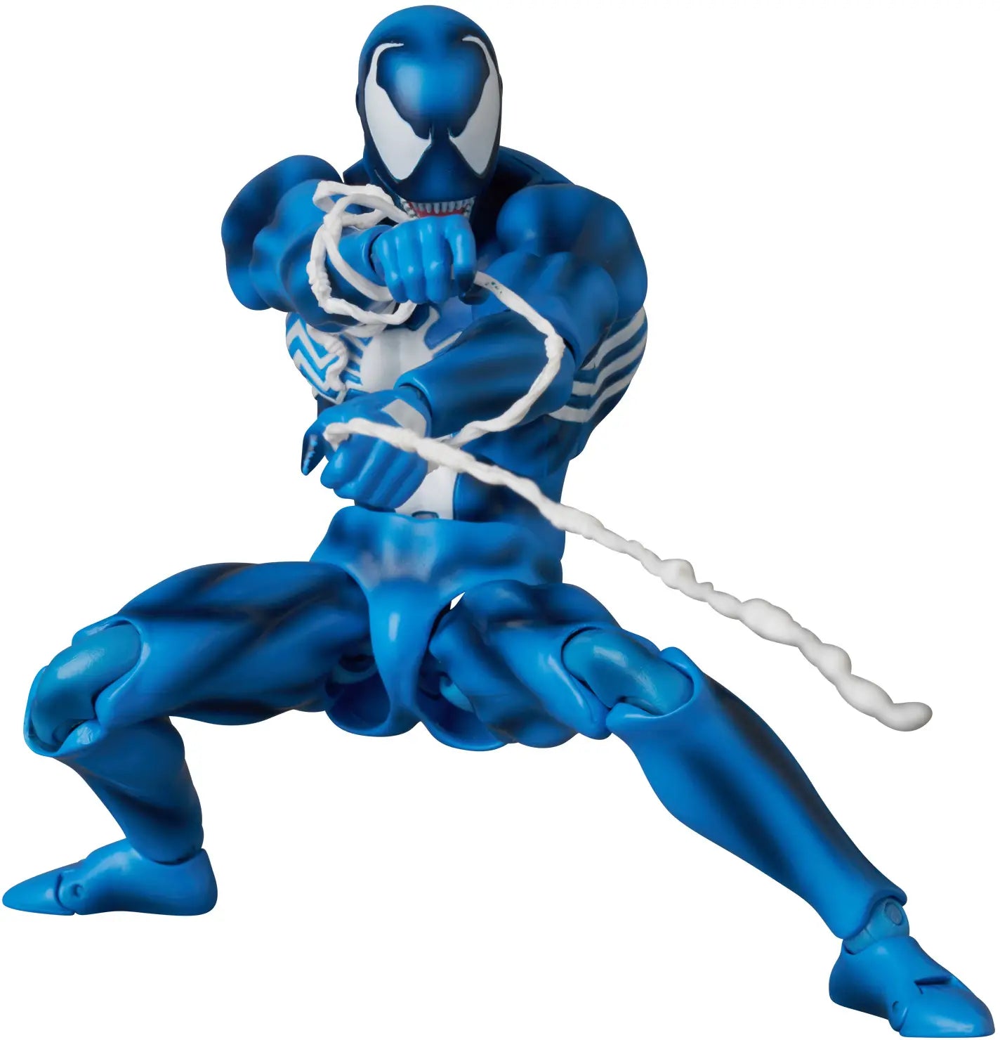 Figurine articulée de collection Venom Comic Blue Version avec accessoires de toile d'araignée