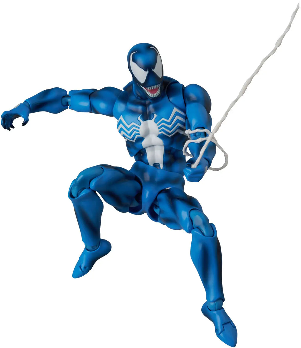 Figurine articulée de collection Venom Comic Blue Version avec accessoires de toile d'araignée