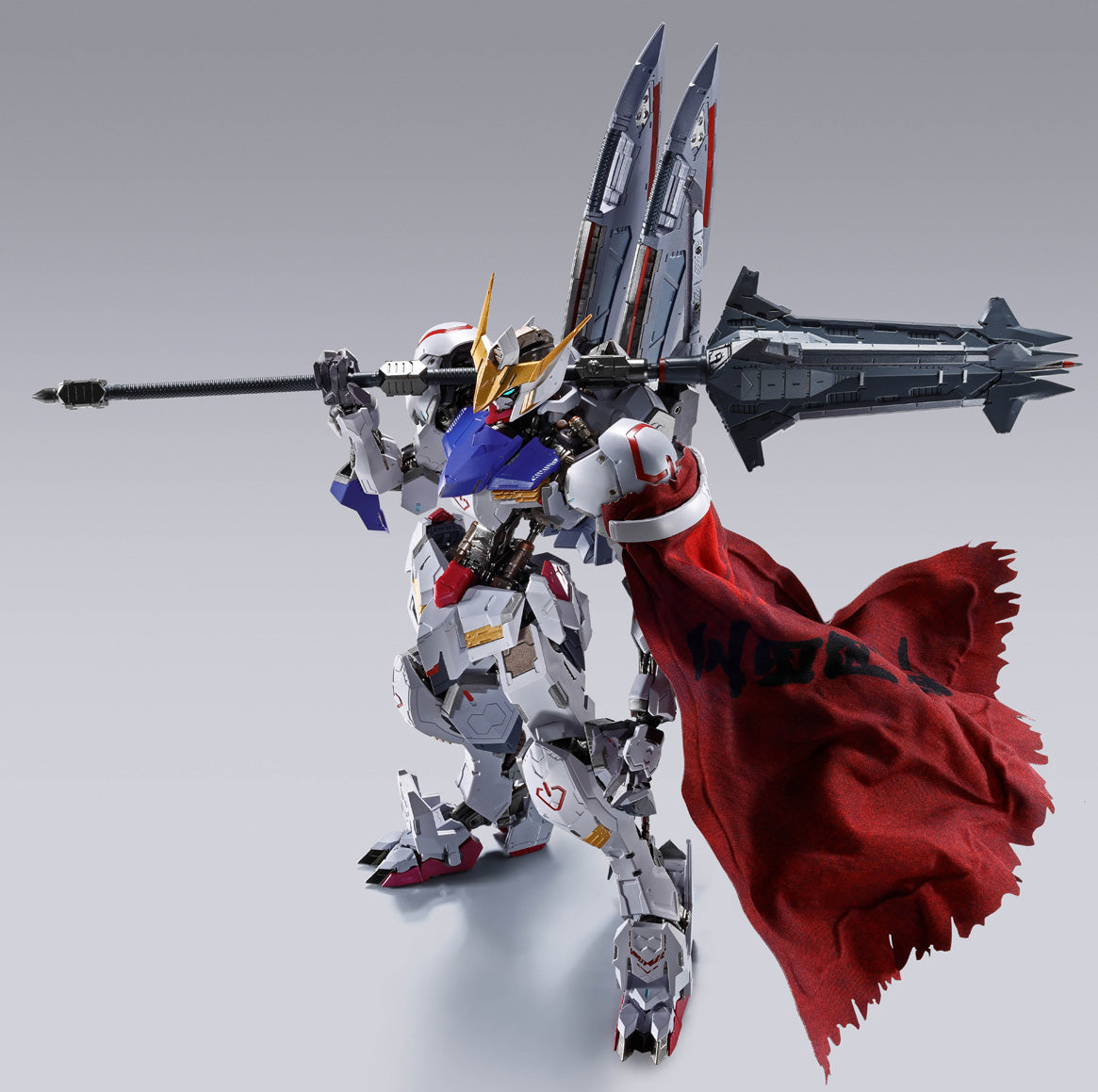 Figurine articulée Gundam Barbatos Boomerang Mace 4e forme en métal moulé sous pression avec cape
