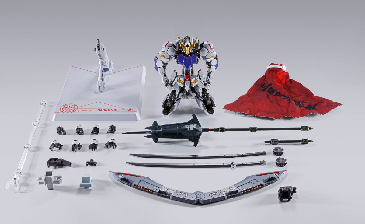 Figurine articulée Gundam Barbatos Boomerang Mace 4e forme en métal moulé sous pression avec cape