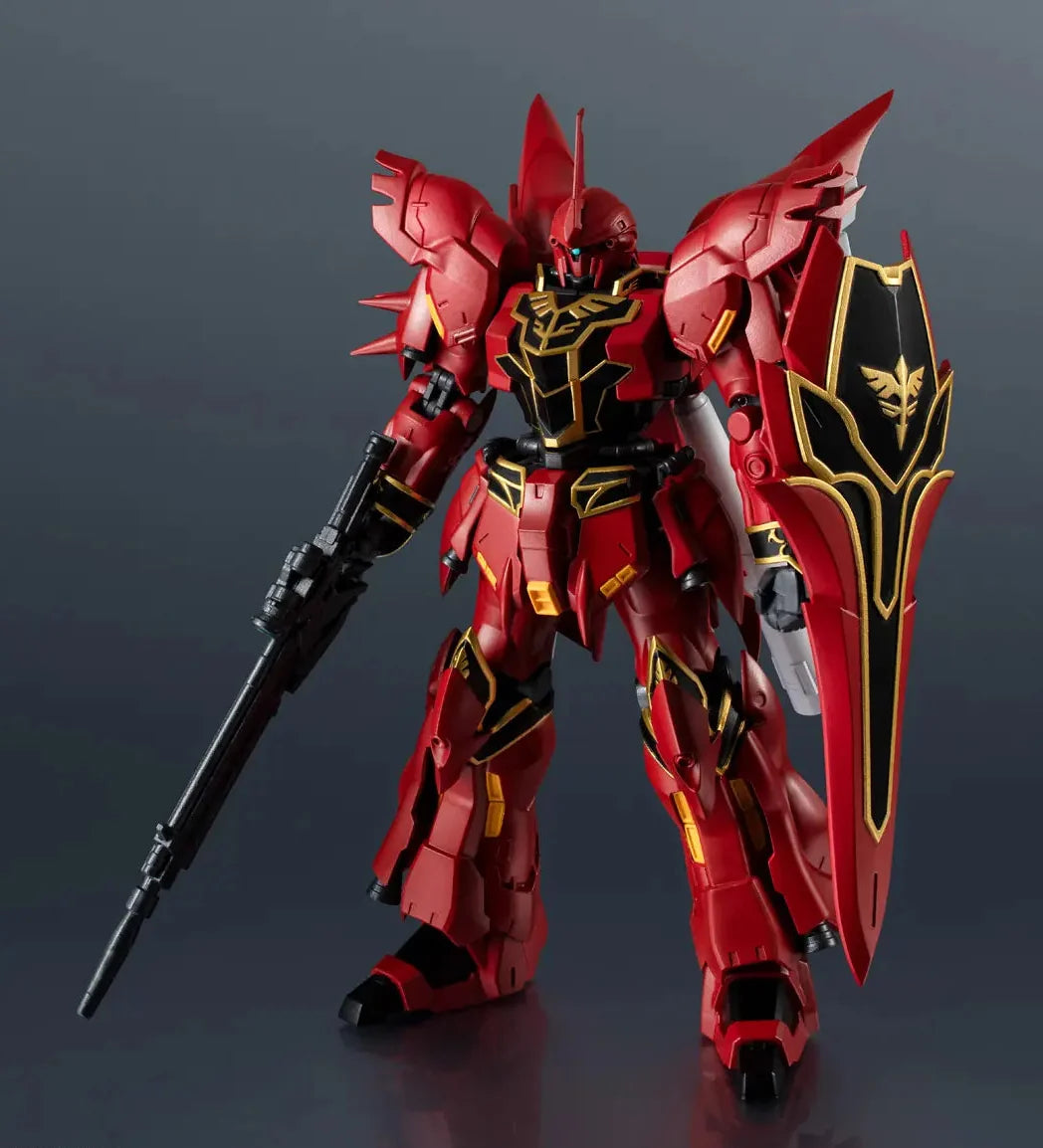 Figurine articulée Sinanju Gundam Unicorn avec fusil à faisceau et accessoires