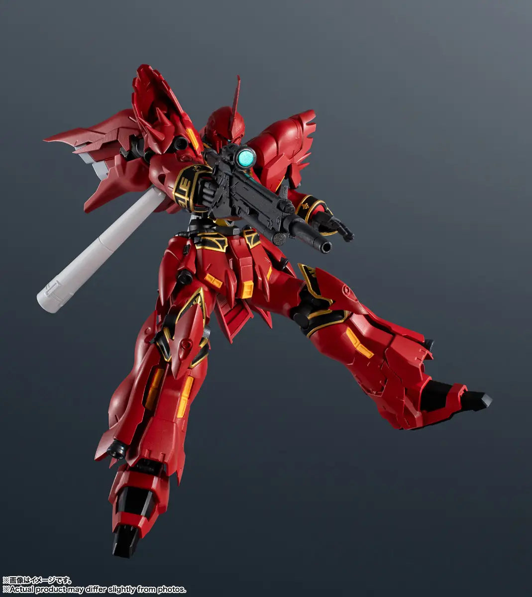 Figurine articulée Sinanju Gundam Unicorn avec fusil à faisceau et accessoires