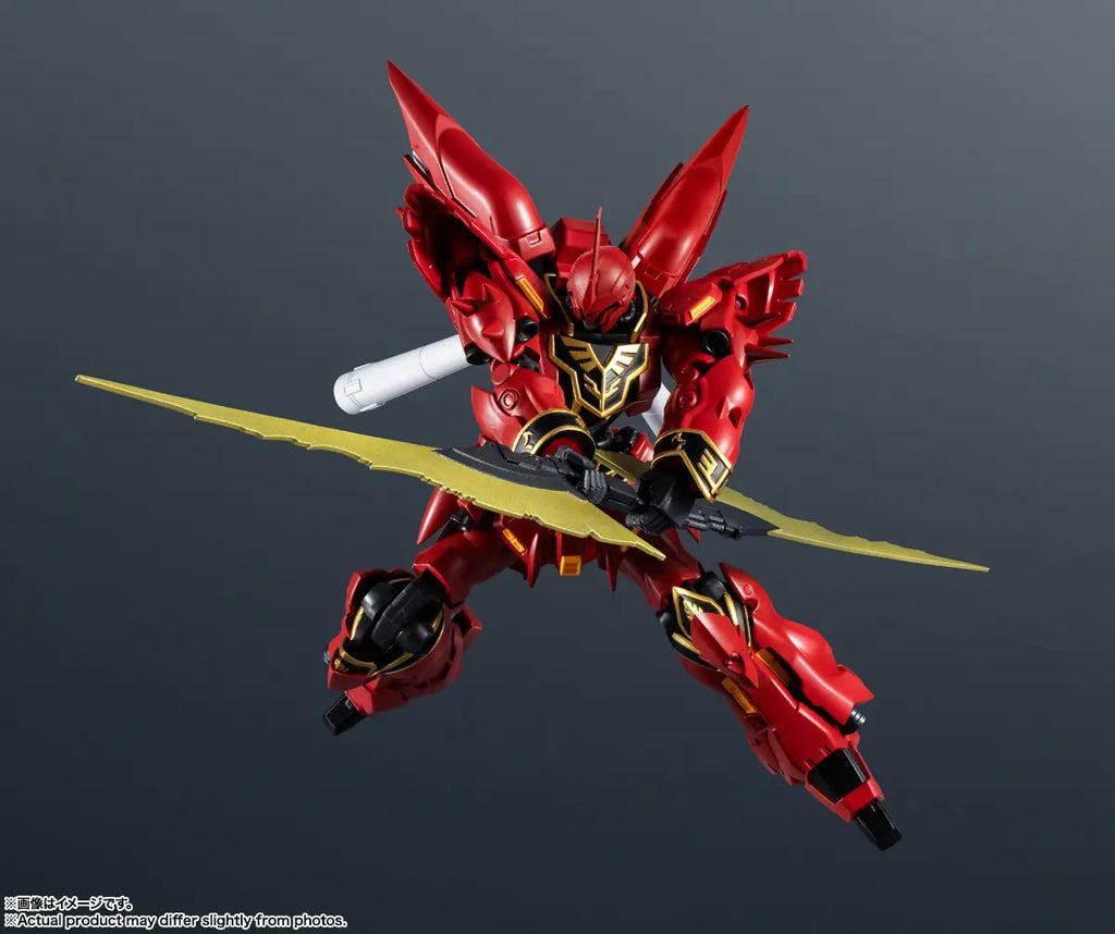 Figurine articulée Sinanju Gundam Unicorn avec fusil à faisceau et accessoires