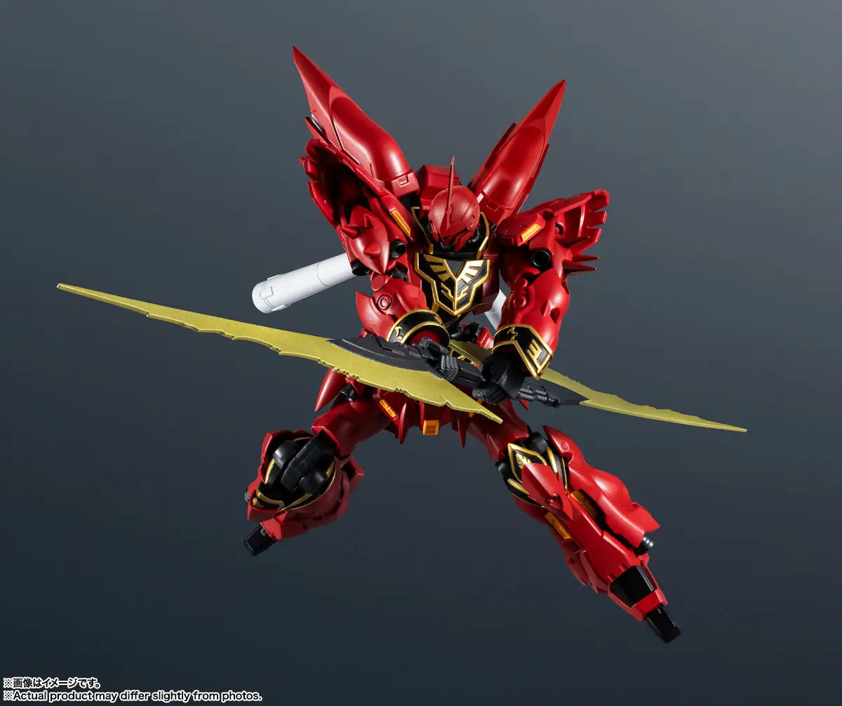 Figurine articulée Sinanju Gundam Unicorn avec fusil à faisceau et accessoires