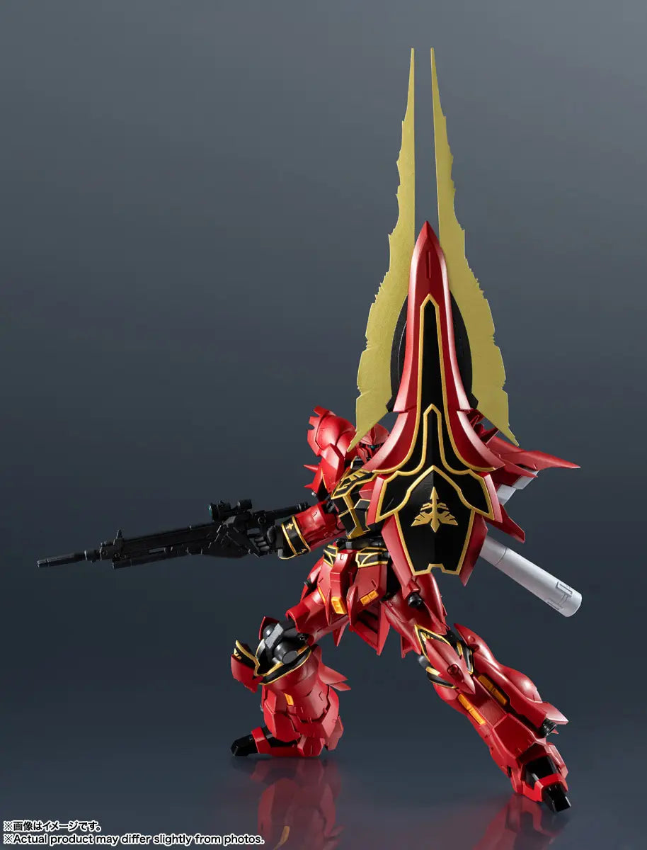 Figurine articulée Sinanju Gundam Unicorn avec fusil à faisceau et accessoires