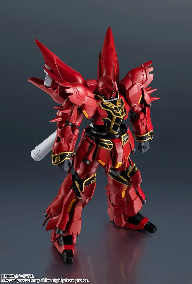 Figurine articulée Sinanju Gundam Unicorn avec fusil à faisceau et accessoires
