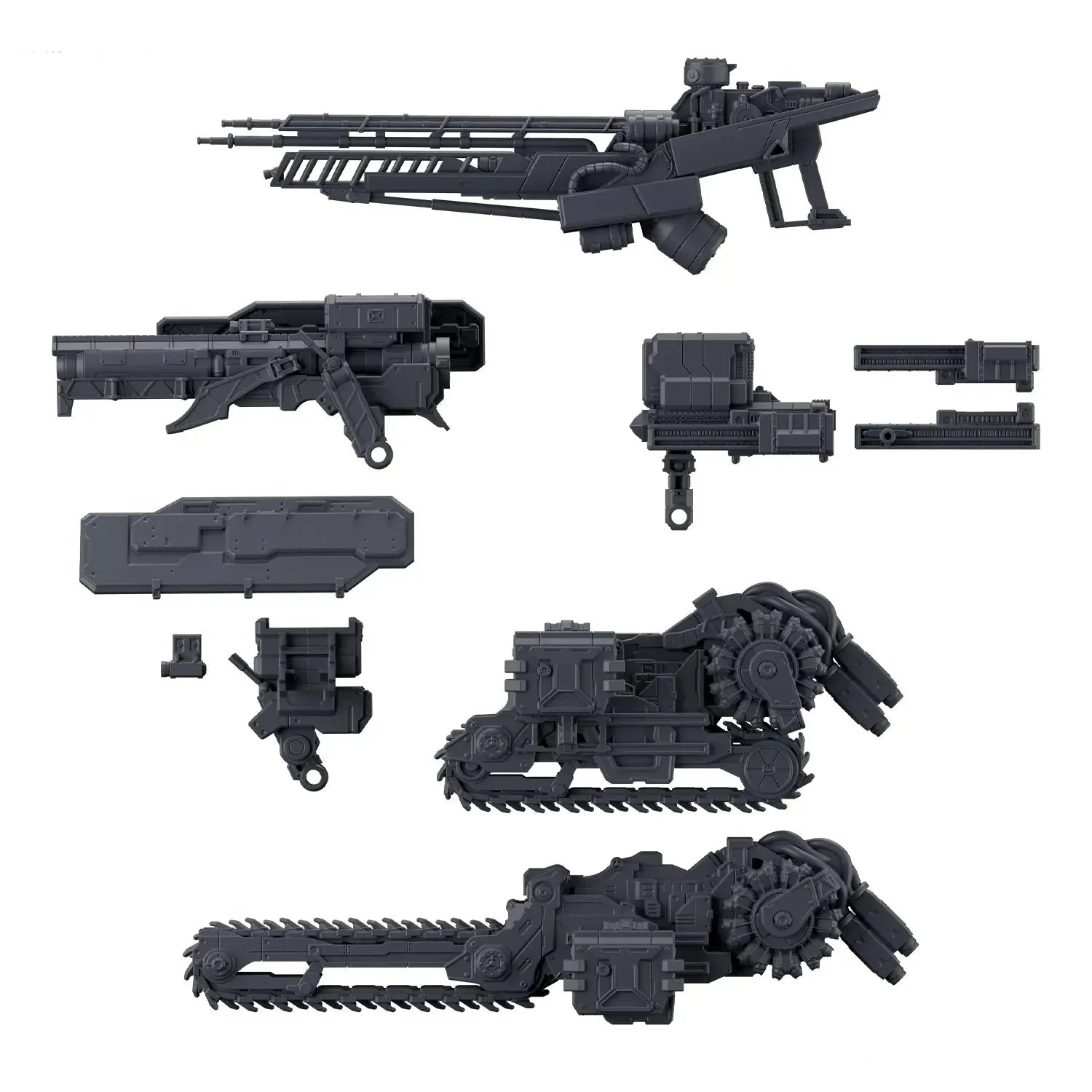 Kit de Modélisme Set de Pièces d'Armes Option 07 avec Tronçonneuse et Bras Personnalisables