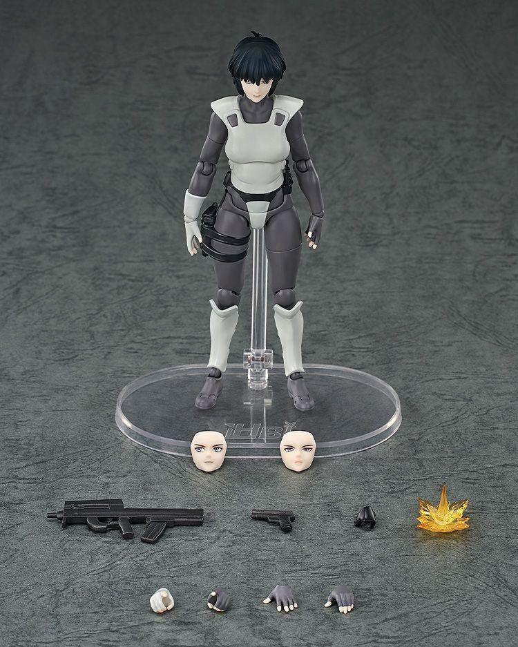 Figurine articulée de Motoko Kusanagi en armure simple, avec accessoires