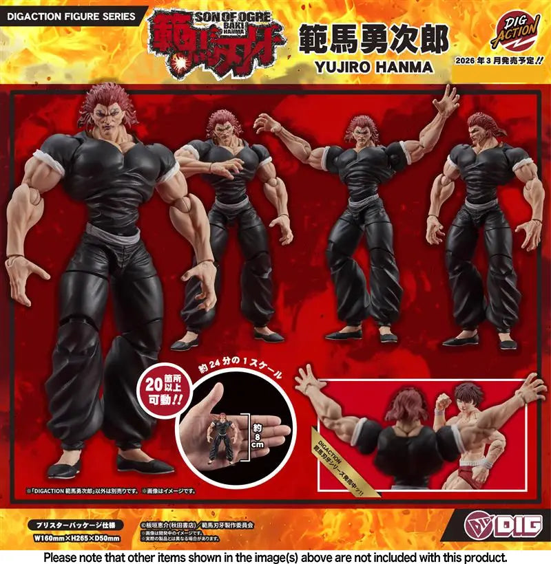Figurine articulée de Yujiro Hanma de Baki Son of Ogre à l'échelle 1/24