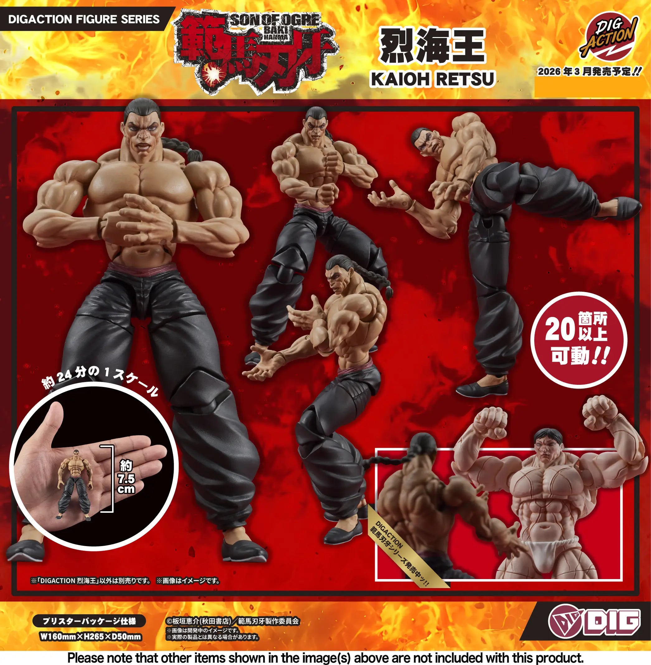 Figurine articulée Retsu Kaioh avec mains interchangeables et support