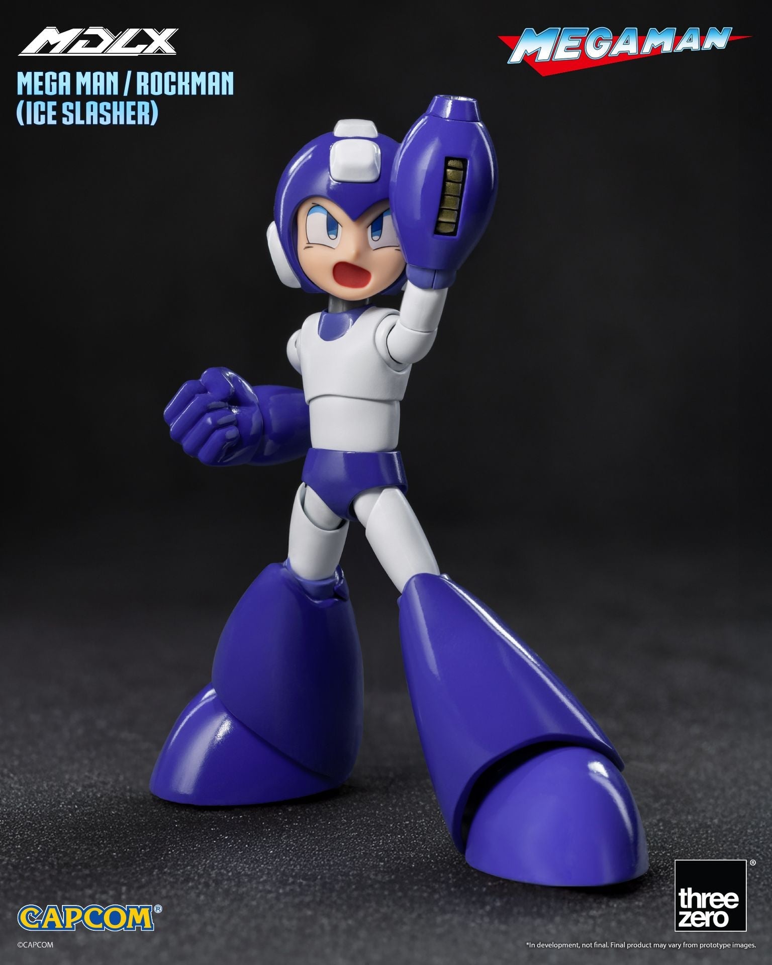 Figurine articulée à collectionner Mega Man Rockman Ice Slasher bleu glacier