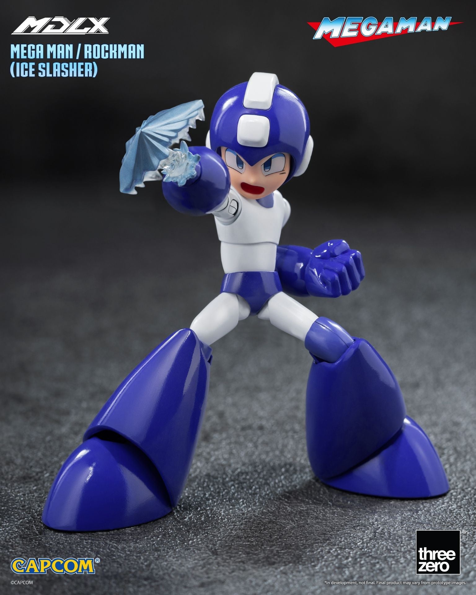 Figurine articulée à collectionner Mega Man Rockman Ice Slasher bleu glacier