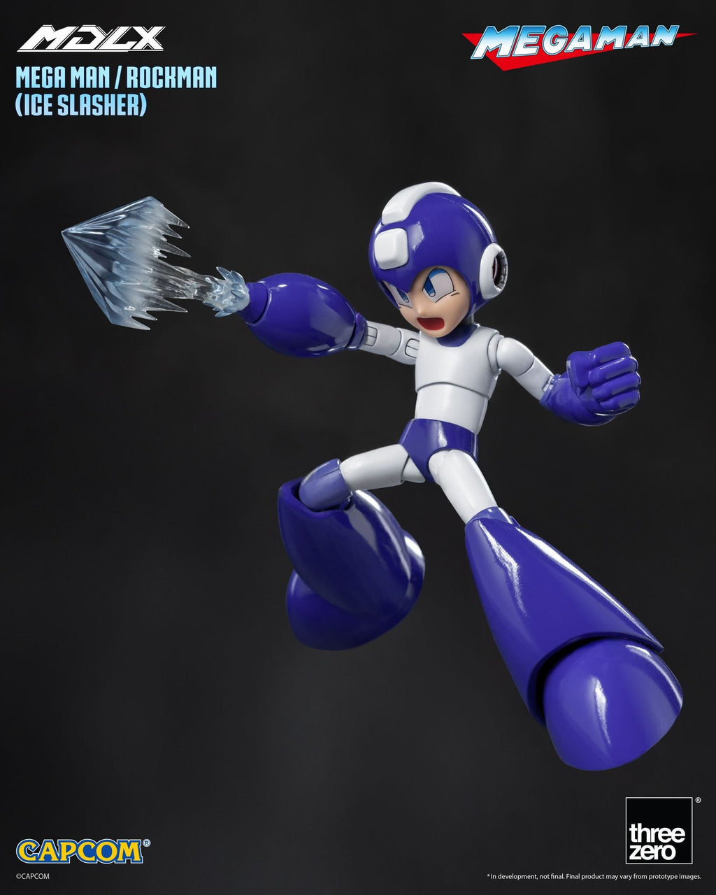 Figurine articulée à collectionner Mega Man Rockman Ice Slasher bleu glacier