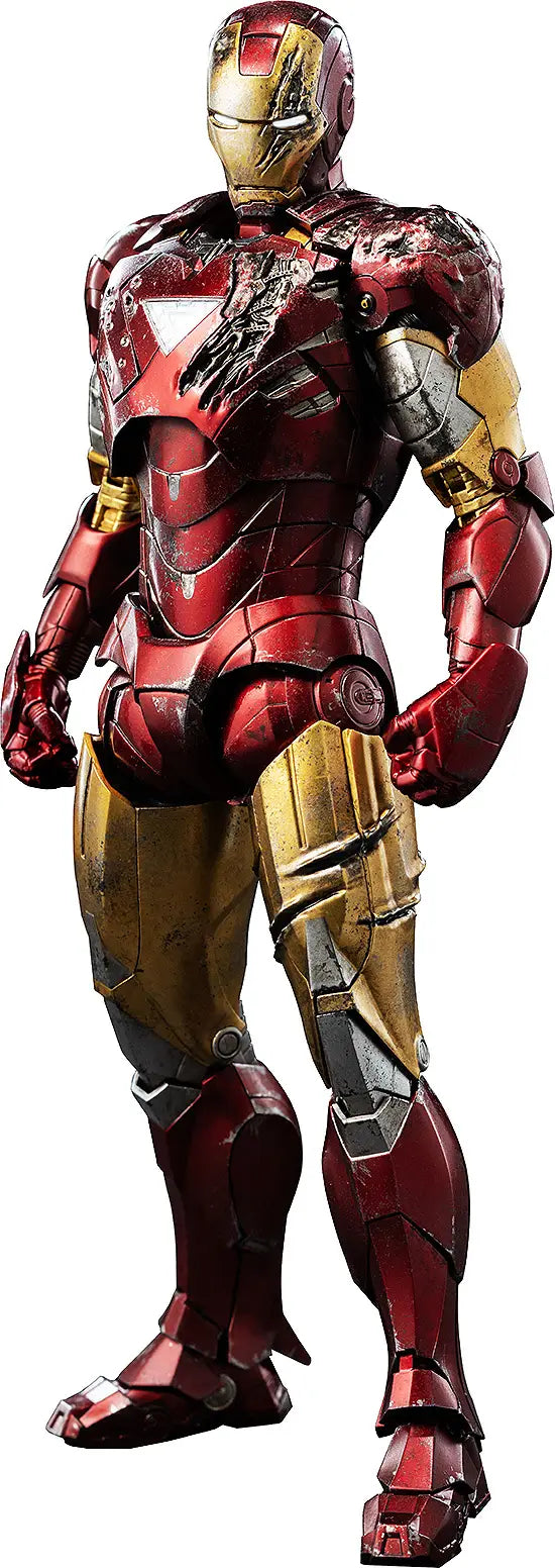 Figurine articulée Iron Man Battle Damage DLX à l'échelle 1/12