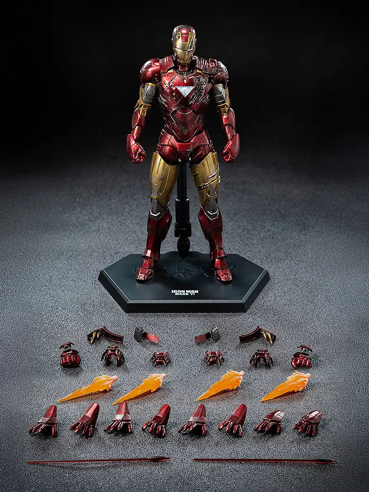 Figurine articulée Iron Man Battle Damage DLX à l'échelle 1/12