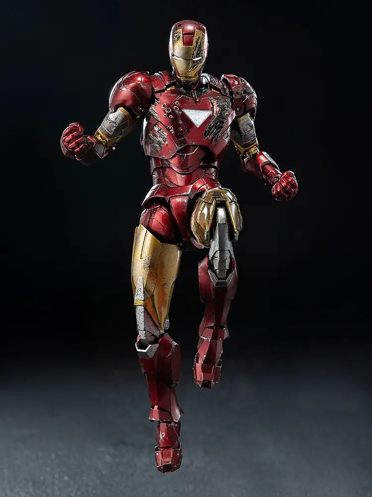 Figurine articulée Iron Man Battle Damage DLX à l'échelle 1/12