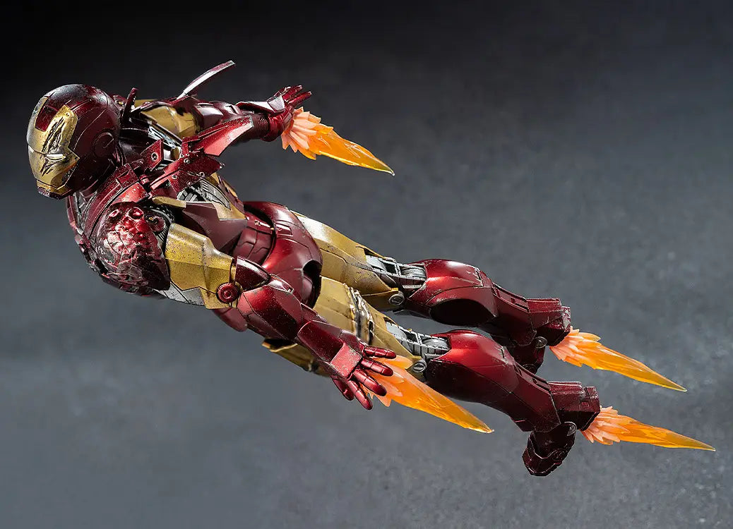 Figurine articulée Iron Man Battle Damage DLX à l'échelle 1/12