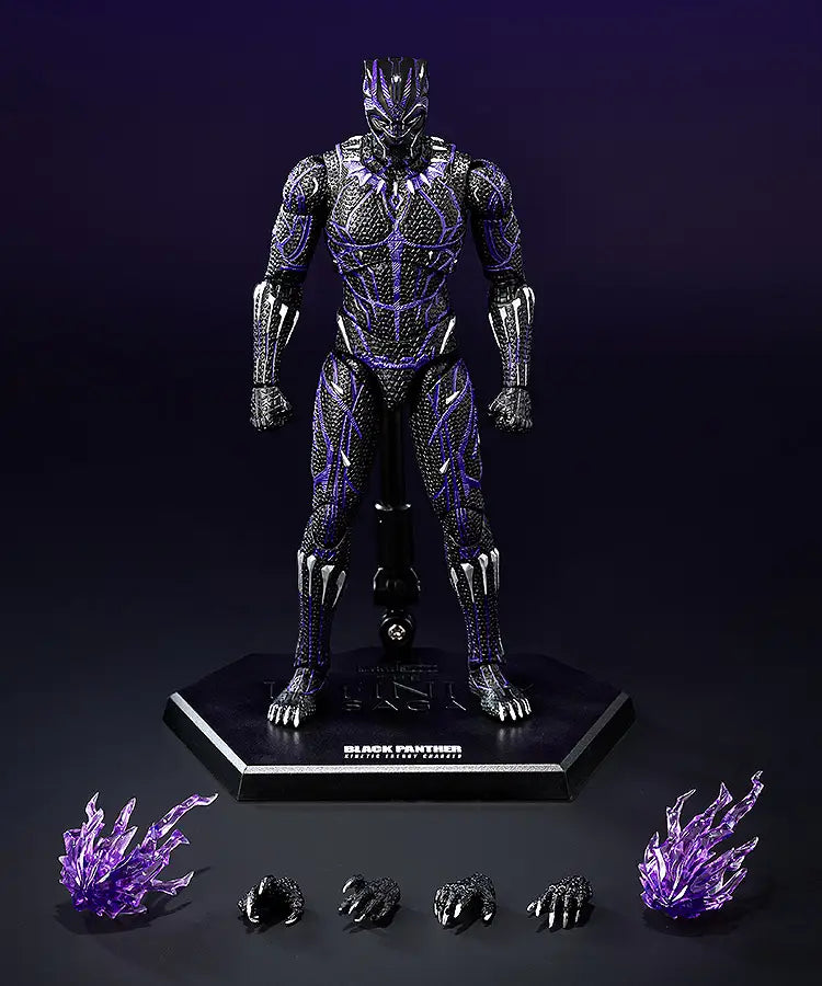Figurine articulée Black Panther Énergie cinétique chargée, en métal moulé sous pression, échelle 1/12