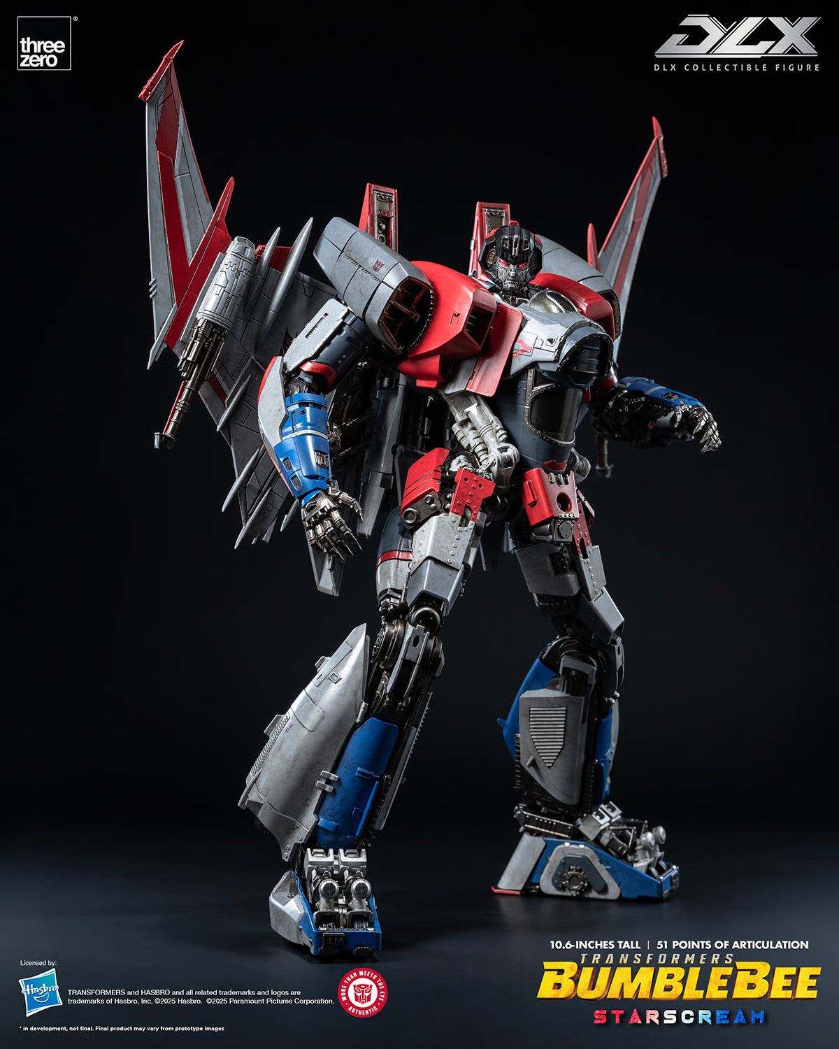 Figurine d'action de collection Starscream DLX endommagée au combat - Édition altérée
