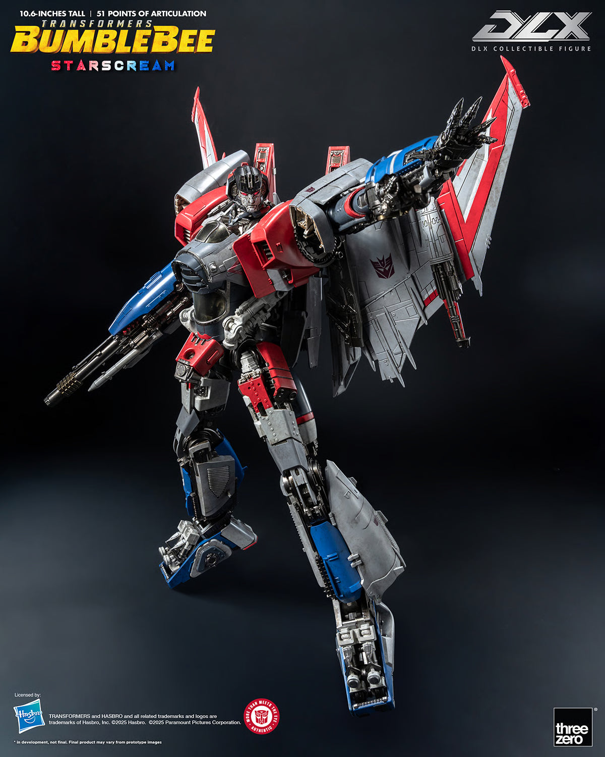 Figurine d'action de collection Starscream DLX endommagée au combat - Édition altérée