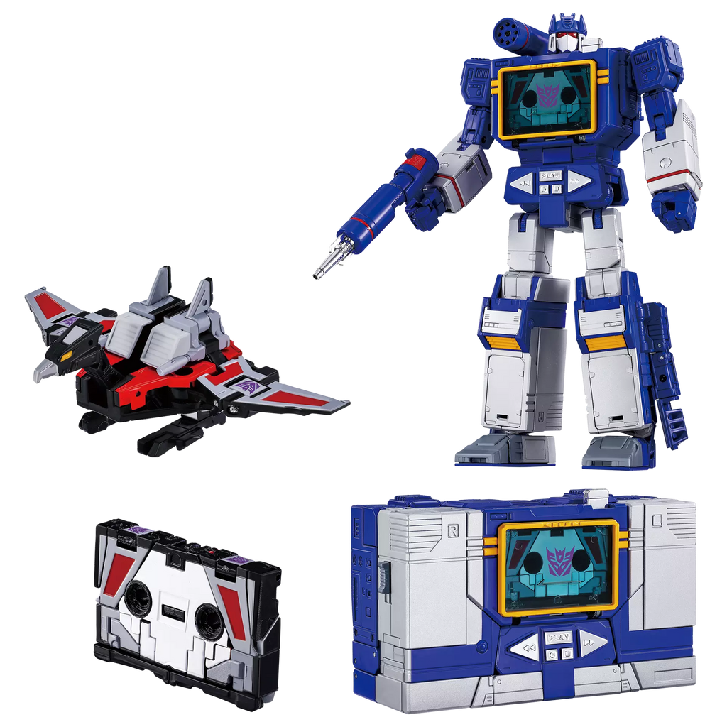 Figurine articulée transformable Soundwave et Condor (Laserbeak) avec accessoires