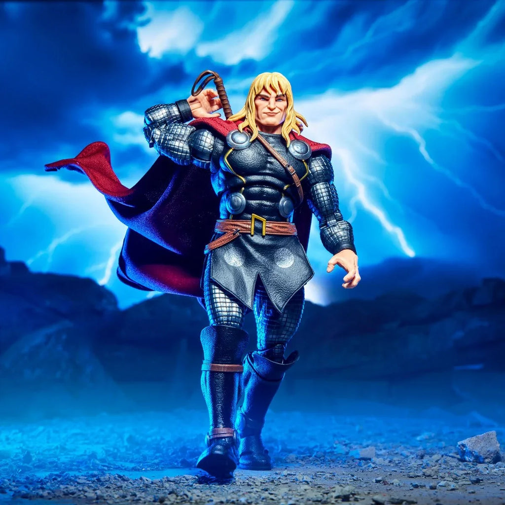 Figurine articulée Thor avec cape, Mjolnir, effets de foudre et accessoires