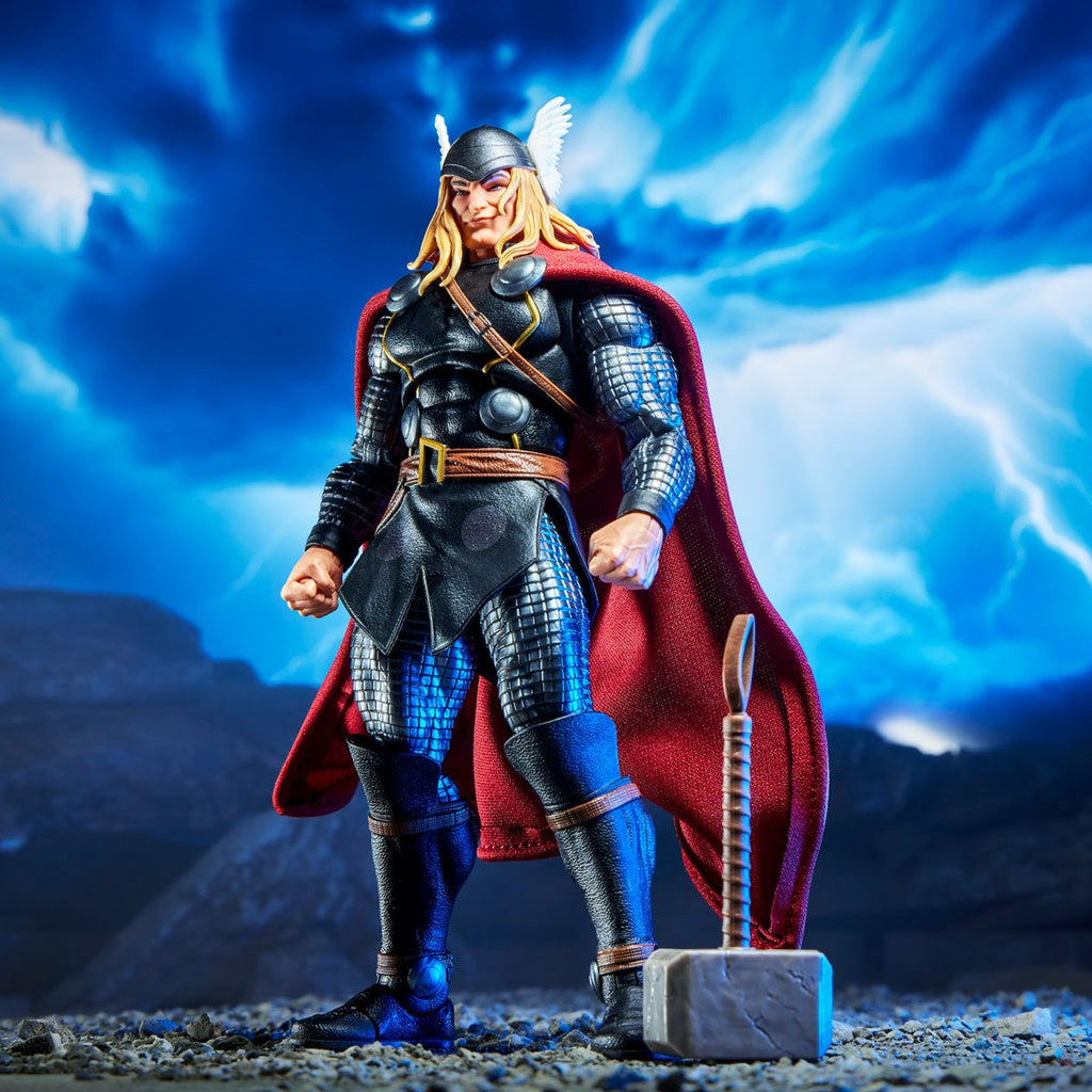 Figurine articulée Thor avec cape, Mjolnir, effets de foudre et accessoires