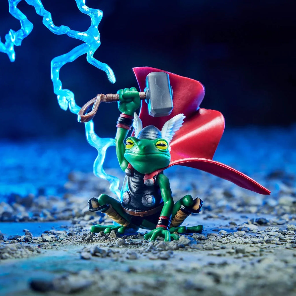 Figurine articulée Thor avec cape, Mjolnir, effets de foudre et accessoires