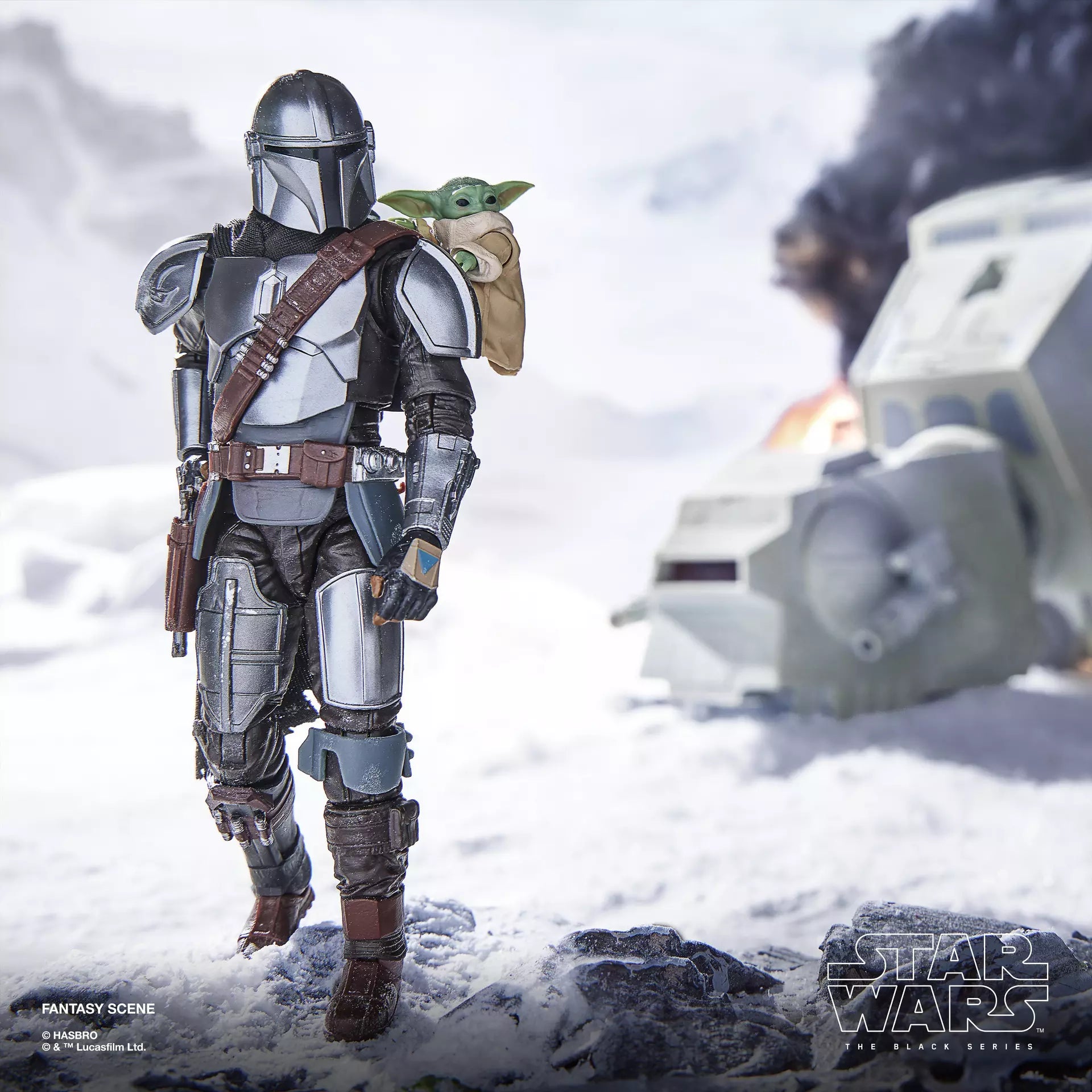 Figurine articulée The Mandalorian et Grogu de 15 cm
