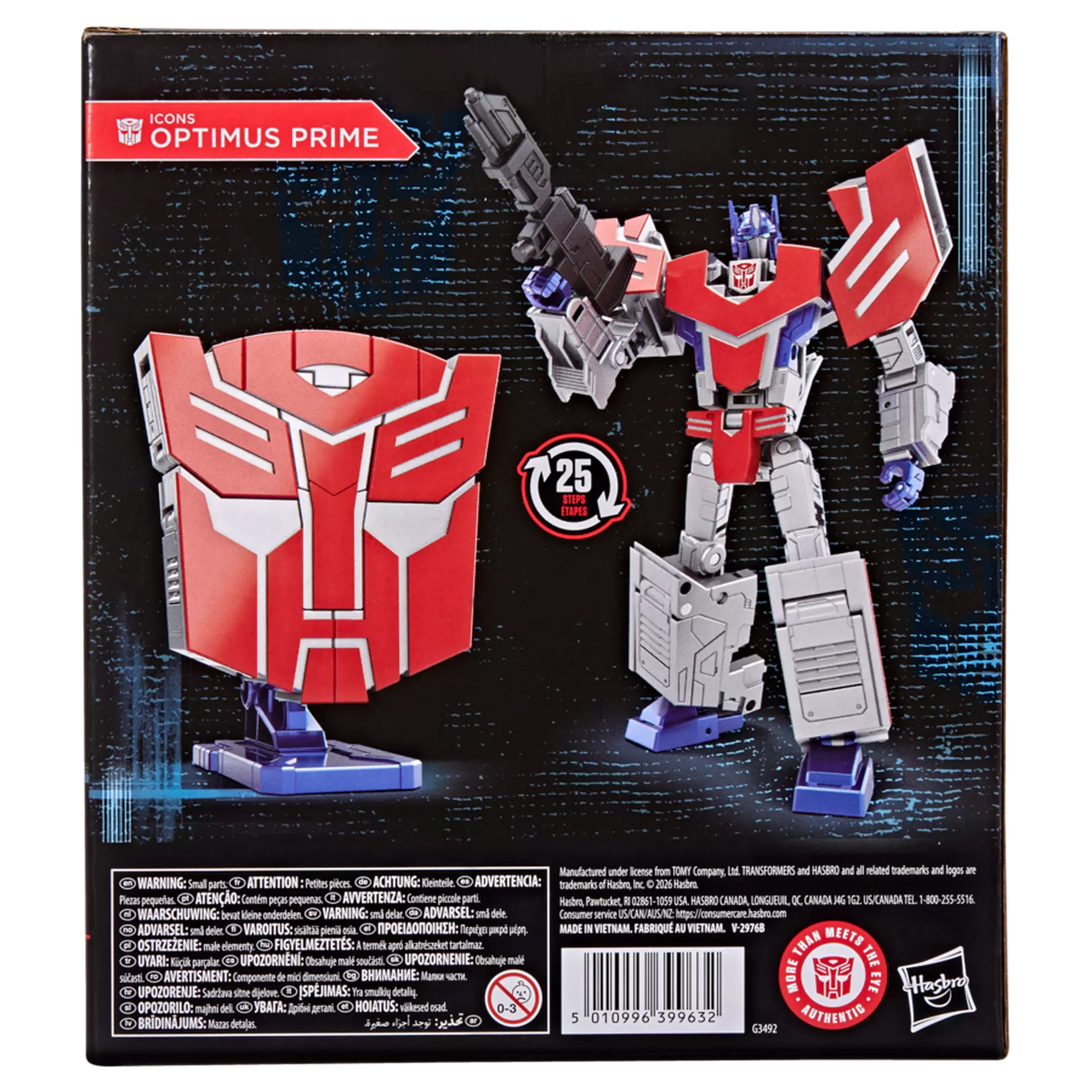 Figurine articulée de collection Optimus Prime Autobot avec blaster
