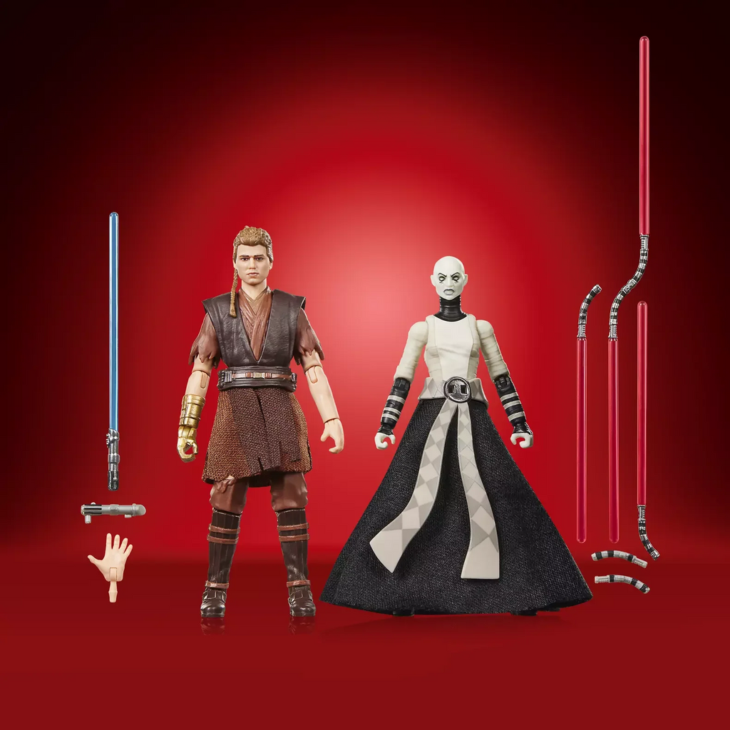 Figurine articulée Anakin Skywalker et Asajj Ventress de 3,75 pouces