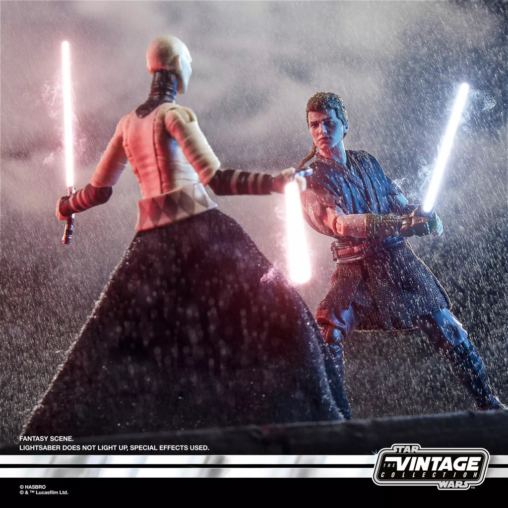 Figurine articulée Anakin Skywalker et Asajj Ventress de 3,75 pouces