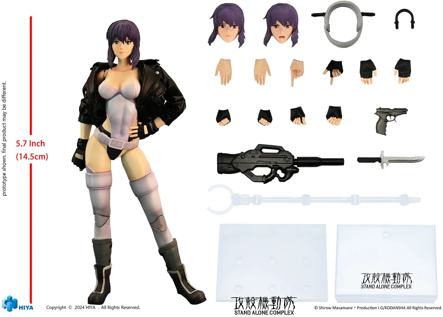 Figurine articulée Motoko Kusanagi Cyberpunk entièrement cyborg à l'échelle 1/12