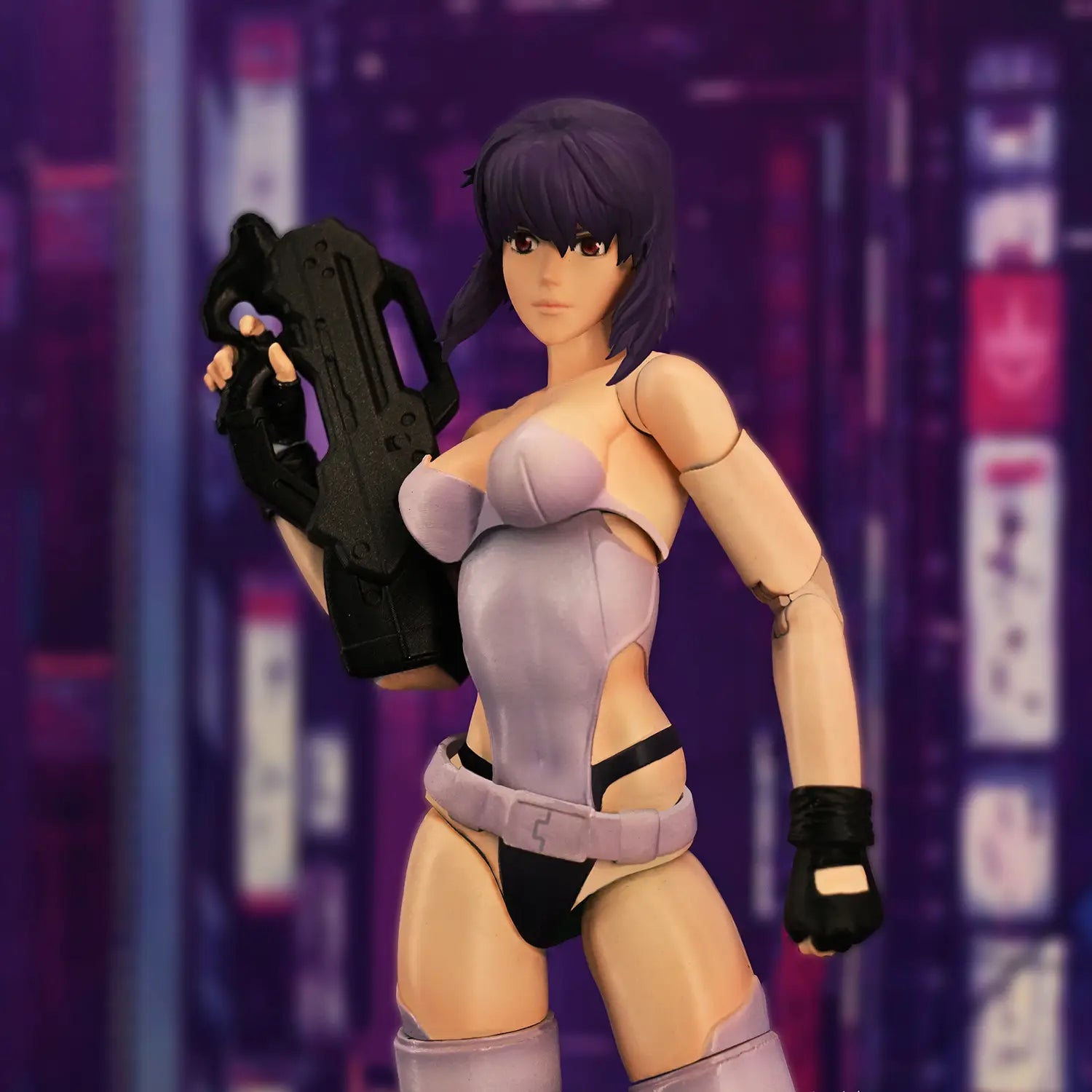 Figurine articulée Motoko Kusanagi Cyberpunk entièrement cyborg à l'échelle 1/12