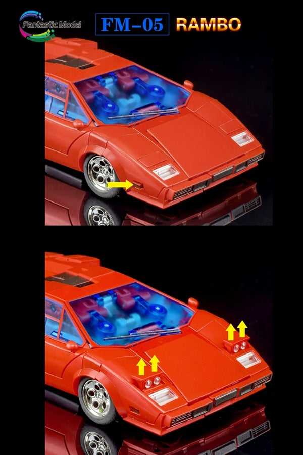 Figurine articulée transformable Rambo en robot, échelle Masterpiece, voiture de sport