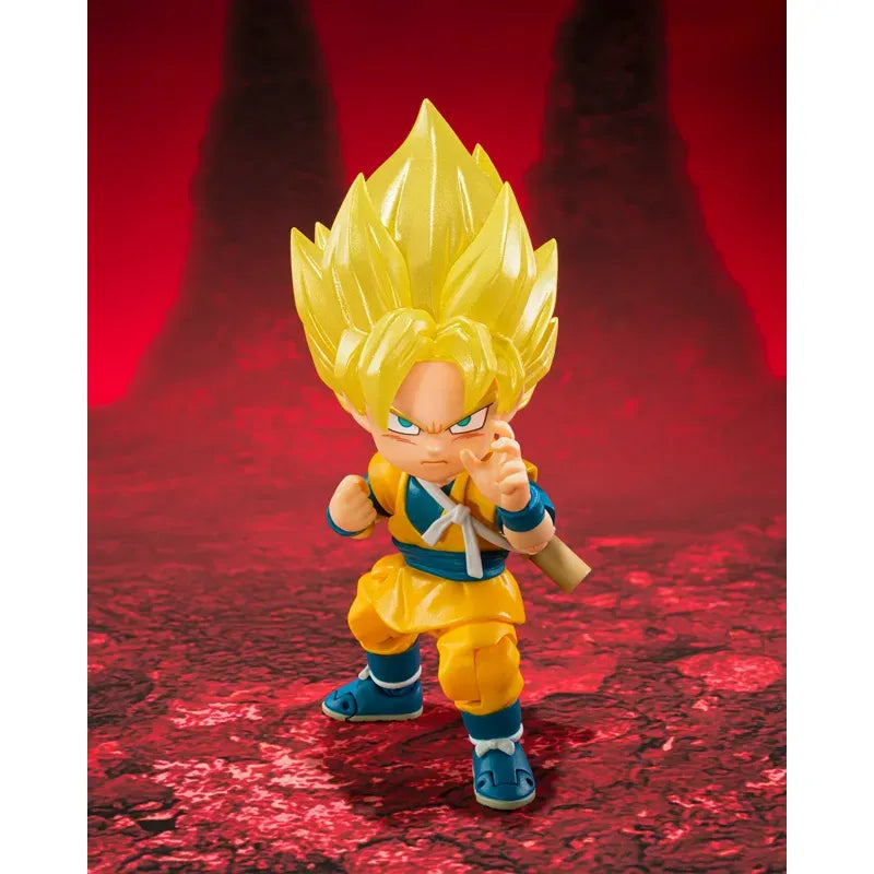 Figurine articulée Super Saiyan Goku légèrement endommagée, cheveux translucides, édition exclusive du SDCC