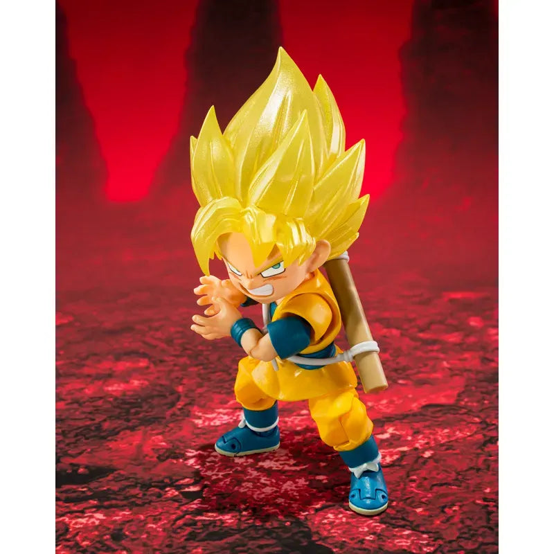 Figurine articulée Super Saiyan Goku légèrement endommagée, cheveux translucides, édition exclusive du SDCC