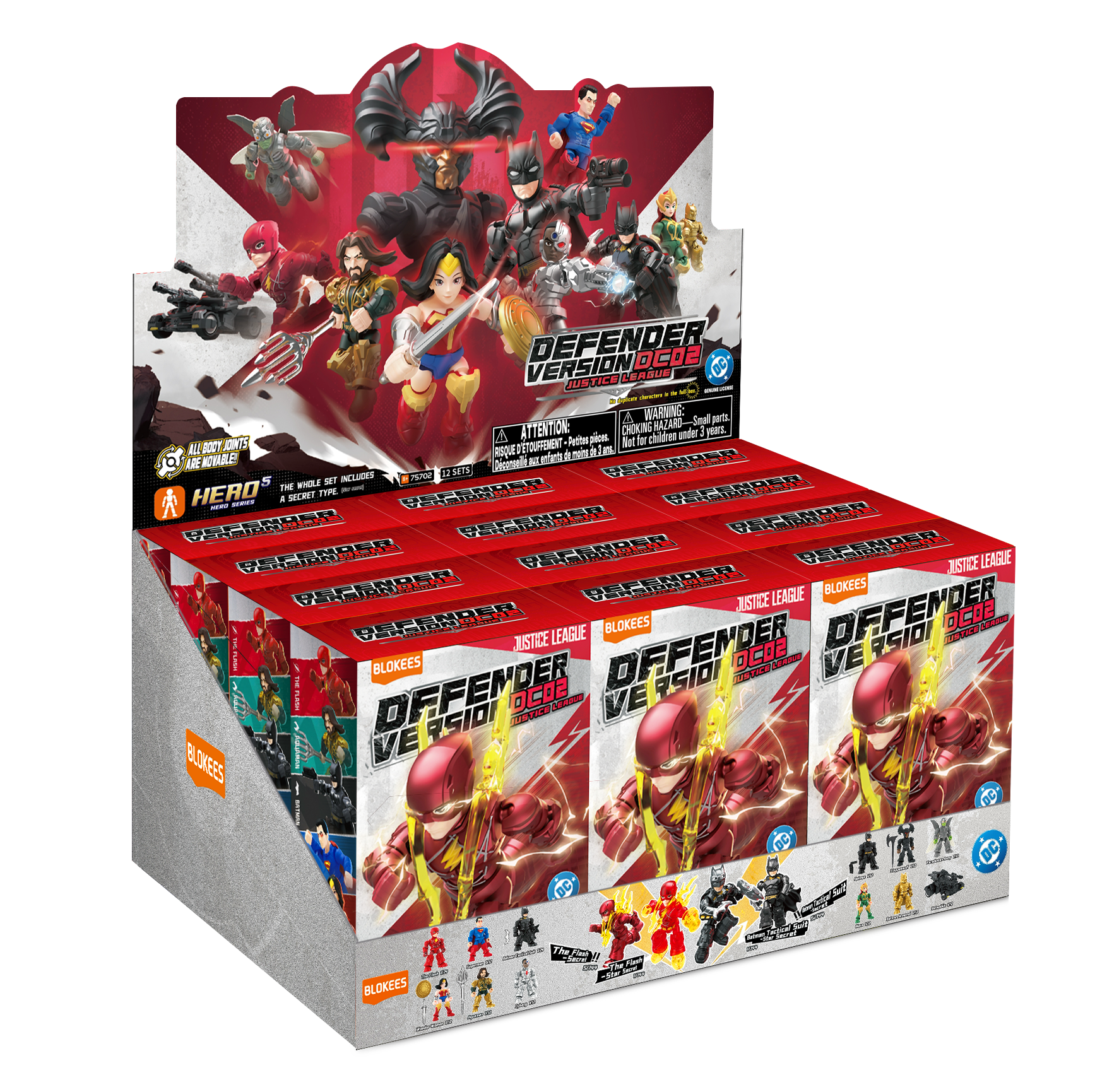 Kit de modèles réduits articulés Justice League - Lot de 12