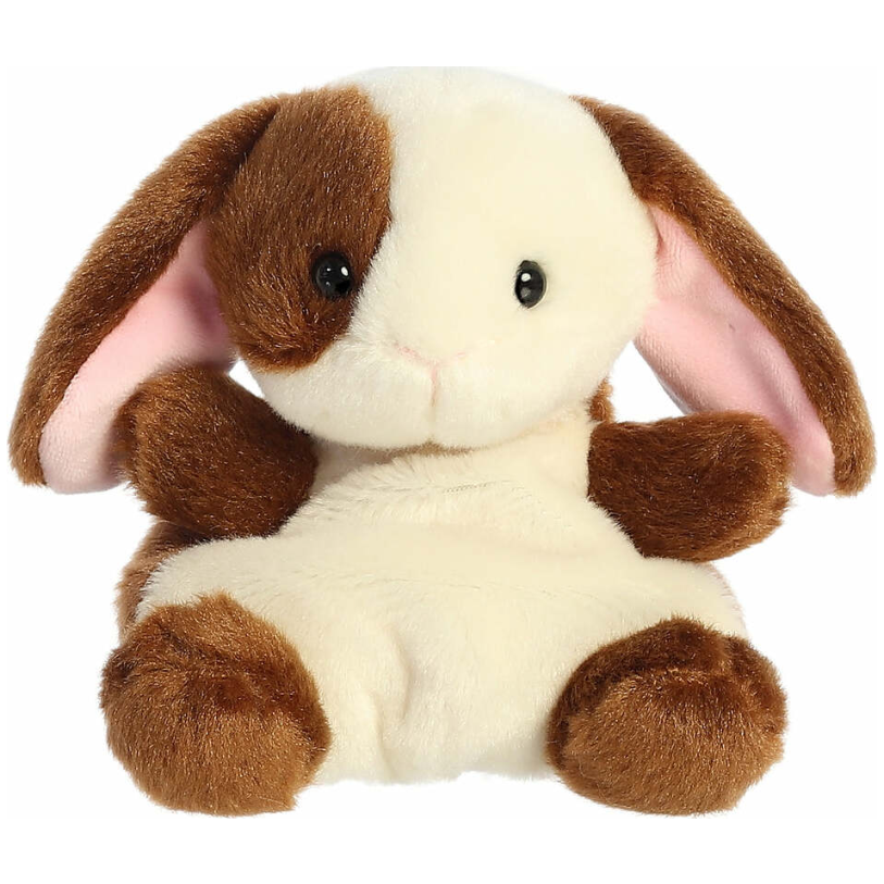 Peluche miniature lapin trèfle brun blanc