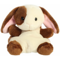 Peluche miniature lapin trèfle brun blanc