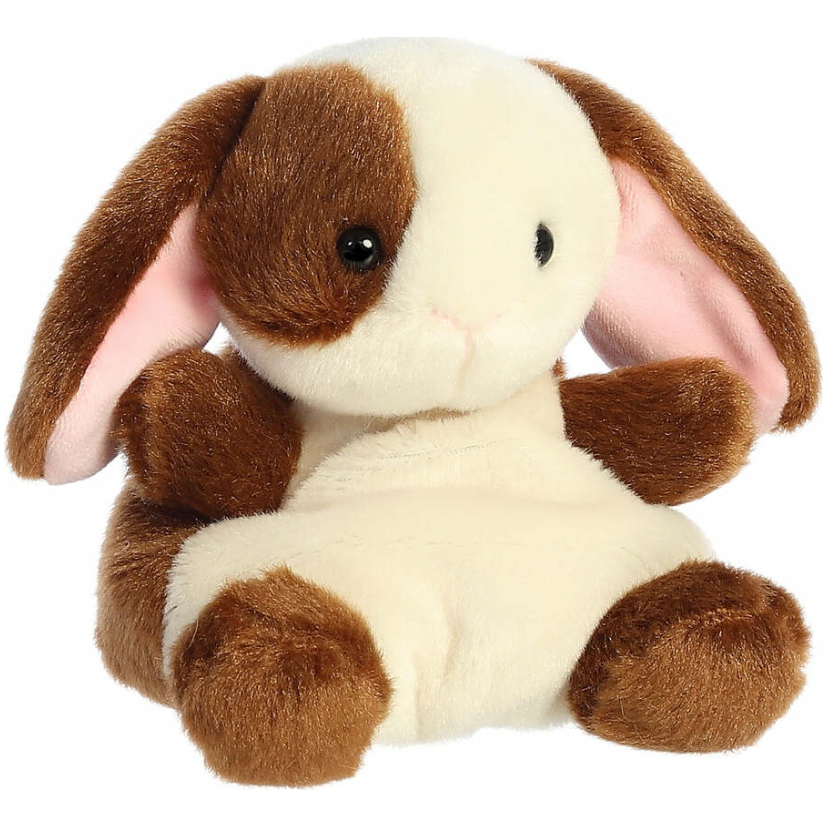 Peluche miniature lapin trèfle brun blanc