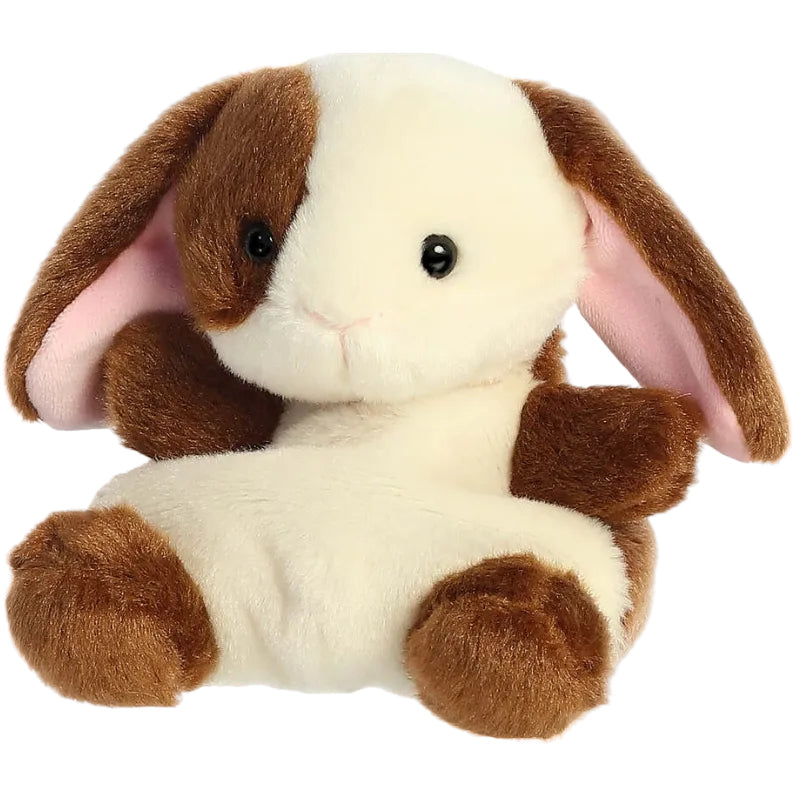 Peluche miniature lapin trèfle brun blanc