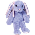 Peluche lapin violet avec nœuds de ruban roses