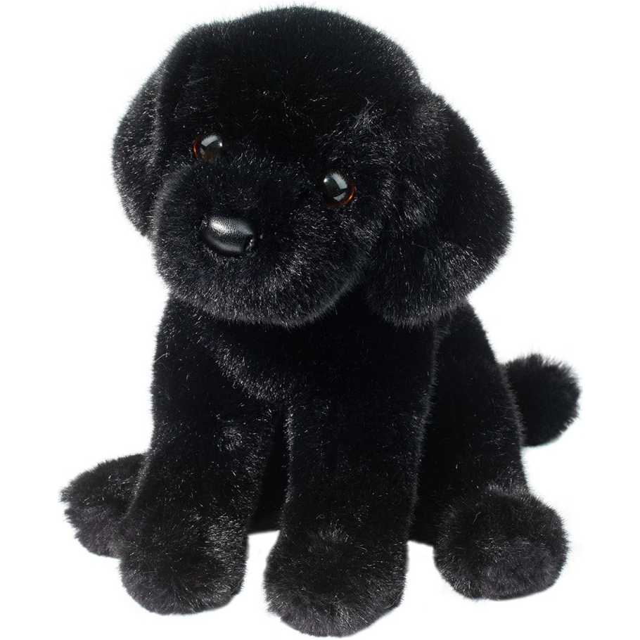 Peluche Chien Labrador Noir, chiot, assis