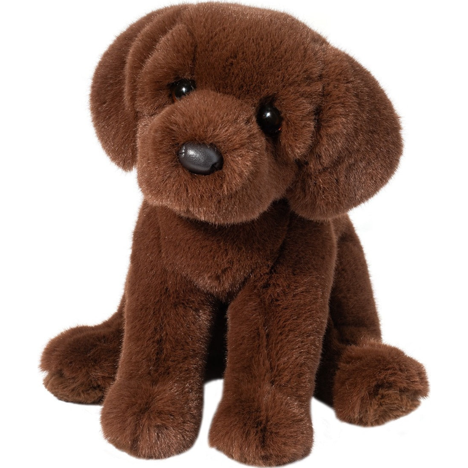 Peluche chien Labrador marron en position assise