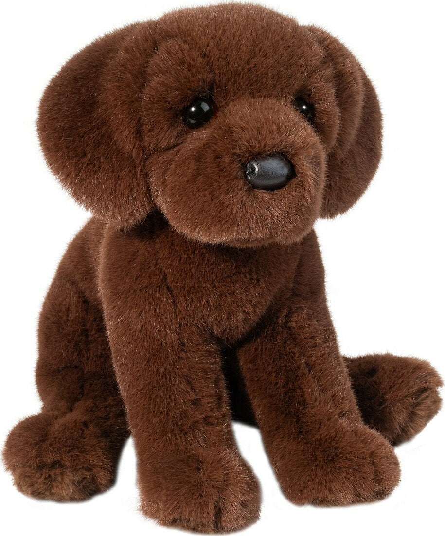Peluche chien Labrador marron en position assise