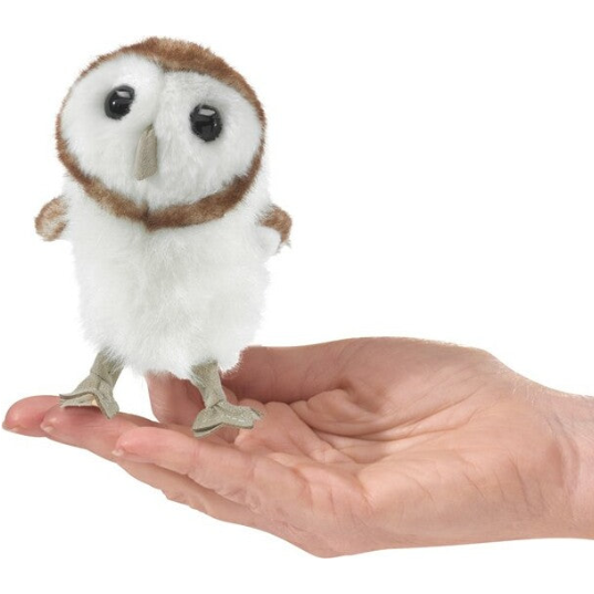 Mini Chouette Effraie Marionnette à Doigt Petite Peluche Jouet Oiseau