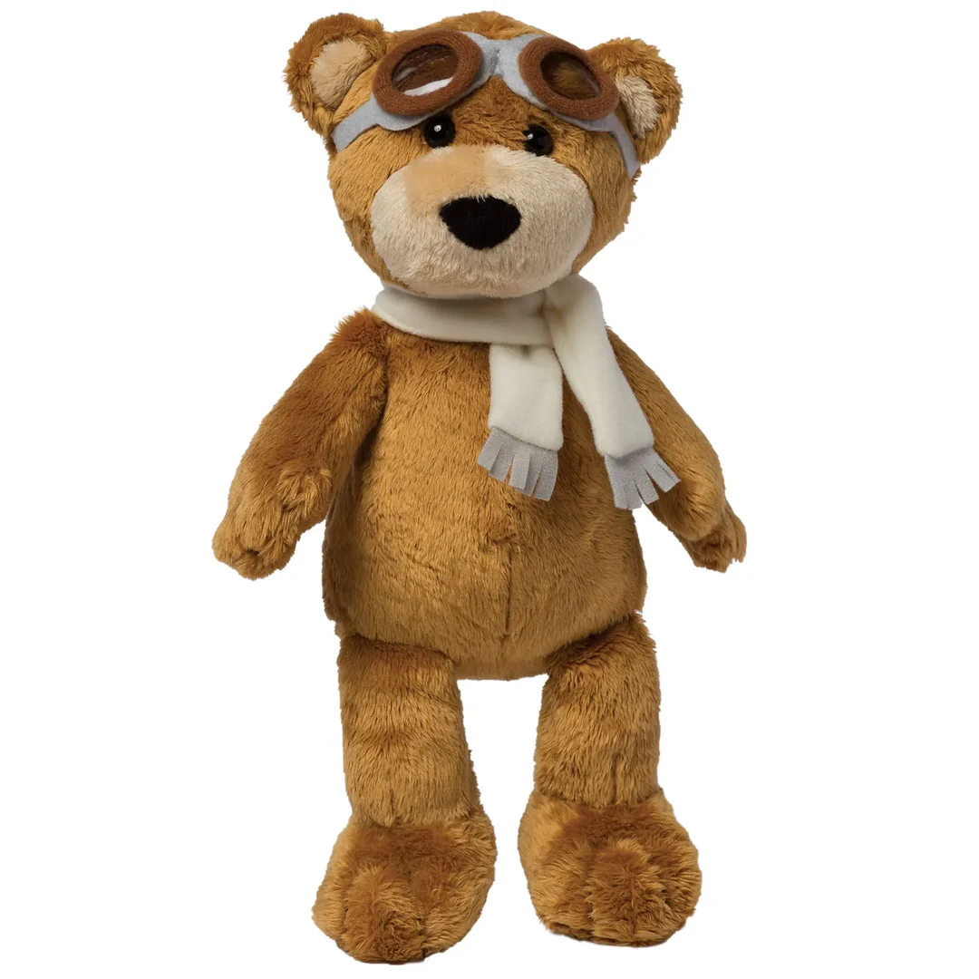Peluche Ours Aviateur Animal en Peluche Figurine Teddy Pilote Marron