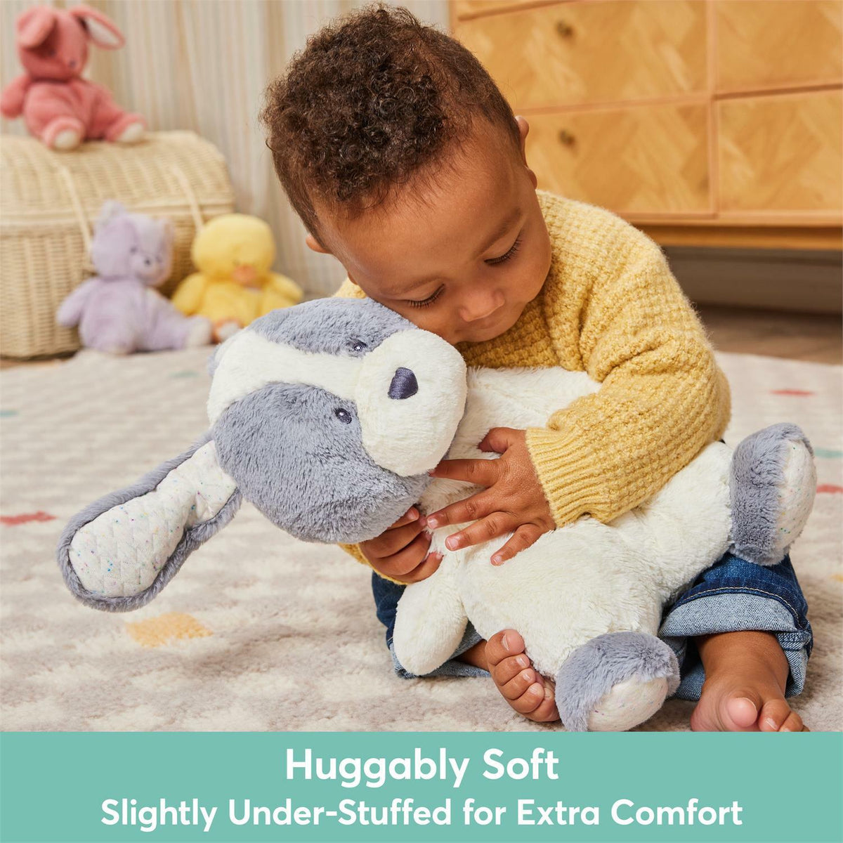 Peluche Chiot Tachetée Grise et Blanche – Jouet Doux – 32 cm