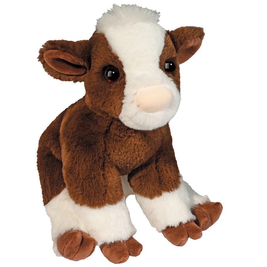 Peluche Vache Marron Jouet en Peluche Douce Figurine 22cm